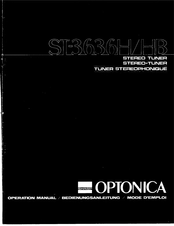 Sharp OPTONICA ST-3636H Operator's Manual