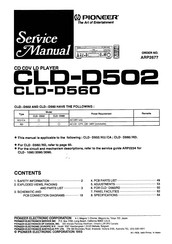 Pioneer CLD-D560 Service Manual