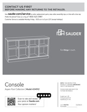 Sauder Aspen Post 434912 Instruction Manual