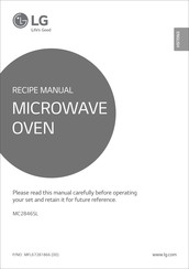 LG MC2846SL Recipe Manual
