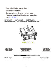 Sirocco M1H-ZP8-254 Operating/Safety Instructions Manual