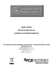 PCB Piezotronics VIBRATION DIVISION ICP 130D20 Installation And Operating Manual