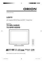 Orion TV19PW145DVD Operating Instructions Manual