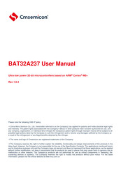 Cmsemicon BAT32A237 User Manual