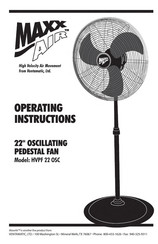 Maxx Air HVPF 22 OSC Operating Instructions