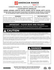 Hatco AMERICAN RANGE ARSMG Owner's Manual And Installation
