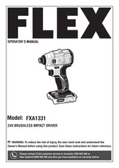 Flex FXA1331 Operator's Manual
