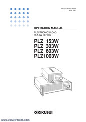 Kikusui PLZ 603W Operation Manual