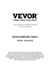 VEVOR SUS-9F01X Manual