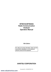 Anritsu MT8820A Operation Manual