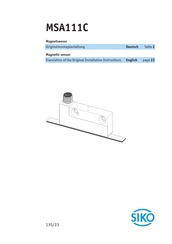 Siko MSA111C Translation Of The Original Installation Instructions