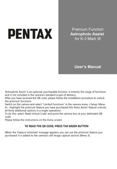 Pentax K-3 Mark III User Manual