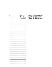 Raytheon Amana 27 KP Use & Care Manual