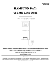 HAMPTON BAY 1011921000 Use And Care Manual