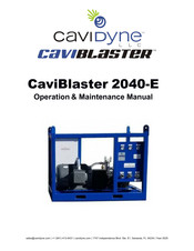 CAVIDYNE CaviBlaster 2040-E Operation & Maintenance Manual