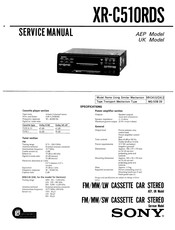 Sony XR-C510RDS Service Manual