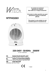 Warm Tech WTFHO2001 Instructions Manual