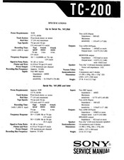 Sony TC-200 Service Manual