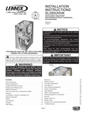Lennox SIGNATURE SL280UH070V36AK Installation Instructions Manual
