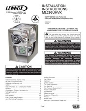 Lennox MERIT ML296UH090XV48CK Installation Instructions Manual