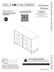 Delta Children 6 Drawer Dresser Assembly Instructions Manual