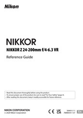Nikon NIKKOR Z 24-200mm f/4-6.3 VR Reference Manual