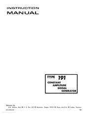 Tektronix 191 Instruction Manual