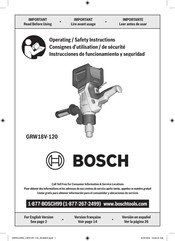 Bosch GRW18V-120 Operating/Safety Instructions Manual