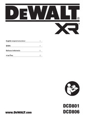 DeWalt XR DCD806S1T Original Instructions Manual