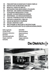 DeDietrich DHT3622X Instruction On Mounting And Use Manual