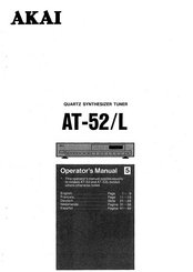 Akai AT-52 L Operator's Manual & Parts List