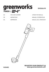 GreenWorks POWERALL 24V SVG24L410 Operator's Manual