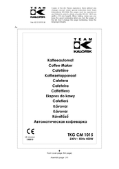 Team Kalorik TKG CM 1015 Operating Instructions Manual