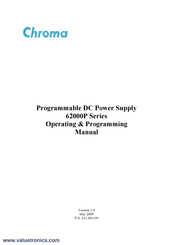 Chroma 62024P-600-8 Operating & Programming Manual