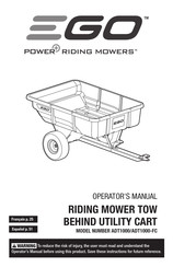 Ego Power+ RIDING MOWERS ADT1000-FC Operator's Manual