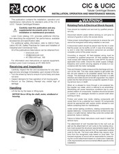 COOK CIC Installation, Operation And Maintenance Manual