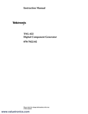 Tektronix TSG-422 Instruction Manual