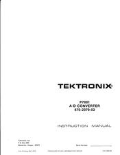 Tektronix 670-2379-02 Instruction Manual