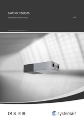 Systemair SAVE VSC 300 Installation Instructions Manual