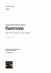 Kenmore 405.7916 Series Use & Care Manual