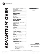GE ADVANTIUM CSB9120SJ2SS Owner's Manual