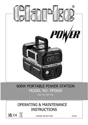 Clarke 8877140 Operating & Maintenance Instructions