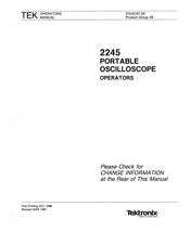 Tektronix 2245 Operator's Manual