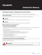 Vollrath Affordable Portable R38962 Operator's Manual