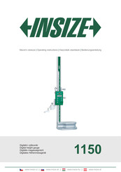 Insize 1150 Operating Instructions Manual
