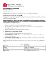 Federal Signal Corporation FT Series Set Up And Configuration