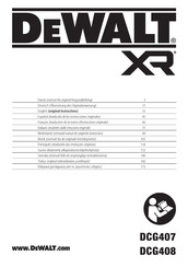 DeWalt XR DCG407NT Original Instructions Manual