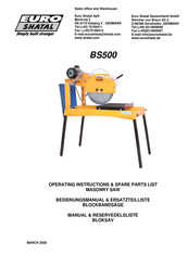 Euro Shatal BS500 Operating Instructions & Spare Parts