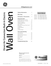 GE ZET1PH1SS Owner's Manual