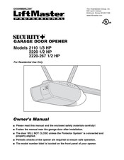 Chamberlain LiftMaster SECURITY+ 2110 Owner's Manual